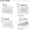 Child Craft Atwood 4-in-1 Convertible Baby Crib, Wooden Nursery Furniture Converts to Daybed, Toddler Bed and Full-Size Bed, 3 Mattress Height Adjustments, Non-Toxic Baby Safe Finish, Lunar Gray | 4-in-1 Crib, Baby Safe Finish, Non-Toxic, Adjustable(Matte White)