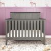 Child Craft Atwood 4-in-1 Convertible Baby Crib, Wooden Nursery Furniture Converts to Daybed, Toddler Bed and Full-Size Bed, 3 Mattress Height Adjustments, Non-Toxic Baby Safe Finish, Lunar Gray | 4-in-1 Crib, Baby Safe Finish, Non-Toxic, Adjustable(Lunar Gray)