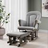 Child Craft Cozy Glider Rocker and Ottoman Set, Padded Cushion with Convenient Storage Pockets, Solid Wood Base & Frame (Matte White with Light Gray Cushion)(Dapper Gray With Light Gray Cushion)