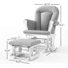 Child Craft Cozy Glider Rocker and Ottoman Set, Padded Cushion with Convenient Storage Pockets, Solid Wood Base & Frame (Matte White with Light Gray Cushion)(Matte White With Light Gray Cushion)