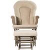 Child Craft Cozy Glider Rocker and Ottoman Set, Padded Cushion with Convenient Storage Pockets, Solid Wood Base & Frame (Matte White with Light Gray Cushion)(Dusty Heather With Beige Cushion)