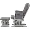 Child Craft Cozy Glider Rocker and Ottoman Set, Padded Cushion with Convenient Storage Pockets, Solid Wood Base & Frame (Matte White with Light Gray Cushion)(Cool Gray With Dark Gray Cushion)