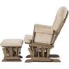 Child Craft Cozy Glider Rocker and Ottoman Set, Padded Cushion with Convenient Storage Pockets, Solid Wood Base & Frame (Matte White with Light Gray Cushion)(Dusty Heather With Beige Cushion)