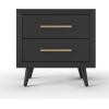 Child Craft Cranbrook 2 Drawer Nightstand for Nursery or Bedroom, Large Storage Drawers, Made of Sturdy Pinewood, Non-Toxic, Baby Safe Finish (Ebony)(Ebony Black)