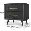 Child Craft Cranbrook 2 Drawer Nightstand for Nursery or Bedroom, Large Storage Drawers, Made of Sturdy Pinewood, Non-Toxic, Baby Safe Finish (Ebony)(Ebony Black)