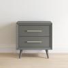 Child Craft Cranbrook 2 Drawer Nightstand for Nursery or Bedroom, Large Storage Drawers, Made of Sturdy Pinewood, Non-Toxic, Baby Safe Finish (Ebony)(Lunar Gray)