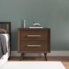 Child Craft Cranbrook 2 Drawer Nightstand for Nursery or Bedroom, Large Storage Drawers, Made of Sturdy Pinewood, Non-Toxic, Baby Safe Finish (Ebony)(Toasted Chestnut Brown)