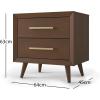 Child Craft Cranbrook 2 Drawer Nightstand for Nursery or Bedroom, Large Storage Drawers, Made of Sturdy Pinewood, Non-Toxic, Baby Safe Finish (Ebony)(Toasted Chestnut Brown)