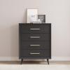 Child Craft Cranbrook 4 Drawer Dresser for Nursery or Bedroom, Plenty of Storage, Anti-Tip Kit Included to Prevent Tipping, Non-Toxic, Baby Safe Finish (Lunar Gray)(Ebony Black)