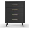 Child Craft Cranbrook 4 Drawer Dresser for Nursery or Bedroom, Plenty of Storage, Anti-Tip Kit Included to Prevent Tipping, Non-Toxic, Baby Safe Finish (Lunar Gray)(Ebony Black)