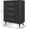 Child Craft Cranbrook 4 Drawer Dresser for Nursery or Bedroom, Plenty of Storage, Anti-Tip Kit Included to Prevent Tipping, Non-Toxic, Baby Safe Finish (Lunar Gray)(Ebony Black)
