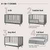 Child Craft Cranbrook 4-in-1 Convertible Crib, Baby Crib Converts to Day Bed, Toddler Bed and Full Size Bed, 3 Adjustable Mattress Positions, Non-Toxic, Baby Safe Finish (Lunar Gray)