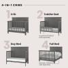 Child Craft Denman 4-in-1 Convertible Crib, Baby Crib Converts to Day Bed, Toddler Bed and Full Size Bed, 3 Adjustable Mattress Positions, Non-Toxic, Baby Safe Finish (Midnight Gray)