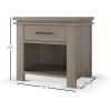 Child Craft Denman Nightstand with Drawer for Nursery or Bedroom, Large Storage Drawer, Made of Sturdy Pinewood, Non-Toxic, Baby Safe Finish (Midnight Gray)(Crescent Gray)