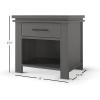 Child Craft Denman Nightstand with Drawer for Nursery or Bedroom, Large Storage Drawer, Made of Sturdy Pinewood, Non-Toxic, Baby Safe Finish (Midnight Gray)(Midnight Gray)