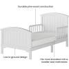 Child Craft Hampton Arch Top Toddler Bed for Kids with Guard Rails, Low to Ground Design, Made of Pinewood, Featuring Clean Lines to Match Any Décor (Matte White)(Matte White)
