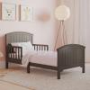 Child Craft Hampton Arch Top Toddler Bed for Kids with Guard Rails, Low to Ground Design, Made of Pinewood, Featuring Clean Lines to Match Any Décor (Matte White)(Dapper Gray)