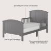 Child Craft Hampton Arch Top Toddler Bed for Kids with Guard Rails, Low to Ground Design, Made of Pinewood, Featuring Clean Lines to Match Any Décor (Matte White)(Cool Gray)