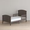 Child Craft Hampton Arch Top Toddler Bed for Kids with Guard Rails, Low to Ground Design, Made of Pinewood, Featuring Clean Lines to Match Any Décor (Matte White)(Dapper Gray)