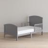 Child Craft Hampton Arch Top Toddler Bed for Kids with Guard Rails, Low to Ground Design, Made of Pinewood, Featuring Clean Lines to Match Any Décor (Matte White)(Cool Gray)