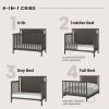 Child Craft Hampton Flat Top 4-in-1 Convertible Crib, Baby Crib Converts to Day Bed, Toddler Bed and Full Size Bed, 3 Adjustable Mattress Positions, Non-Toxic, Baby Safe Finish (Dapper Gray)