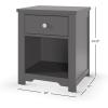 Child Craft Jordyn 2 Drawer Nightstand for Nursery or Bedroom, Large Storage Drawers, Made of Sturdy Pinewood, Non-Toxic, Baby Safe Finish (Lunar Gray)(Cool Gray)