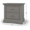 Child Craft Jordyn 2 Drawer Nightstand for Nursery or Bedroom, Large Storage Drawers, Made of Sturdy Pinewood, Non-Toxic, Baby Safe Finish (Lunar Gray)(Lunar Gray)