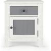 Child Craft Jordyn 2 Drawer Nightstand for Nursery or Bedroom, Large Storage Drawers, Made of Sturdy Pinewood, Non-Toxic, Baby Safe Finish (Lunar Gray)(White/Gray)