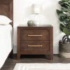 Child Craft Kieran 2 Drawer Nightstand for Nursery or Bedroom, Large Storage Drawers, Made of Sturdy Pinewood, Non-Toxic, Baby Safe Finish (Crescent Gray)(Brown)