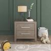 Child Craft Kieran 2 Drawer Nightstand for Nursery or Bedroom, Large Storage Drawers, Made of Sturdy Pinewood, Non-Toxic, Baby Safe Finish (Crescent Gray)(Grey)