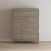Child Craft Kieran 5 Drawer Chest for Nursery or Bedroom, Plenty of Storage, Anti-Tip Kit Included to Prevent Tipping, Non-Toxic, Baby Safe Finish (Toasted Chestnut)(Crescent Gray)