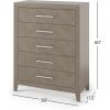 Child Craft Kieran 5 Drawer Chest for Nursery or Bedroom, Plenty of Storage, Anti-Tip Kit Included to Prevent Tipping, Non-Toxic, Baby Safe Finish (Toasted Chestnut)(Crescent Gray)