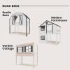Child Craft Modern Farmhouse Twin Over Twin Bunk Bed for Kids, Low Wooden Montessori Bunk Bed, Easy to Access Ladder to Top Bunk, Non-Toxic, Baby Safe Finish(Modern Farmhouse)