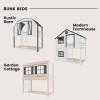 Child Craft Modern Farmhouse Twin Over Twin Bunk Bed for Kids, Low Wooden Montessori Bunk Bed, Easy to Access Ladder to Top Bunk, Non-Toxic, Baby Safe Finish(Garden Cottage)