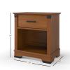 Child Craft Redmond 1 Drawer Nightstand for Nursery or Bedroom, Large Storage Drawer, Made of Sturdy Pinewood, Non-Toxic, Baby Safe Finish (Coach Cherry)(Brown)