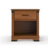 Child Craft Redmond 1 Drawer Nightstand for Nursery or Bedroom, Large Storage Drawer, Made of Sturdy Pinewood, Non-Toxic, Baby Safe Finish (Coach Cherry)(Brown)