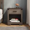 Child Craft Redmond 1 Drawer Nightstand for Nursery or Bedroom, Large Storage Drawer, Made of Sturdy Pinewood, Non-Toxic, Baby Safe Finish (Coach Cherry)(Grey)
