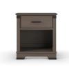 Child Craft Redmond 1 Drawer Nightstand for Nursery or Bedroom, Large Storage Drawer, Made of Sturdy Pinewood, Non-Toxic, Baby Safe Finish (Coach Cherry)(Grey)