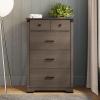 Child Craft Redmond 4 Drawer Chest for Nursery or Bedroom, Plenty of Storage, Anti-Tip Kit Included to Prevent Tipping, Non-Toxic, Baby Safe Finish (Coach Cherry)(Grey)
