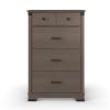 Child Craft Redmond 4 Drawer Chest for Nursery or Bedroom, Plenty of Storage, Anti-Tip Kit Included to Prevent Tipping, Non-Toxic, Baby Safe Finish (Coach Cherry)(Grey)