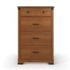 Child Craft Redmond 4 Drawer Chest for Nursery or Bedroom, Plenty of Storage, Anti-Tip Kit Included to Prevent Tipping, Non-Toxic, Baby Safe Finish (Coach Cherry)(Brown)
