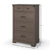 Child Craft Redmond 4 Drawer Chest for Nursery or Bedroom, Plenty of Storage, Anti-Tip Kit Included to Prevent Tipping, Non-Toxic, Baby Safe Finish (Coach Cherry)(Grey)