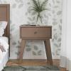 Child Craft SOHO 1 Drawer Nightstand for Nursery or Bedroom, Large Storage Drawer, Made of Sturdy Pinewood, Non-Toxic, Baby Safe Finish (Ebony)(Dusty Heather)