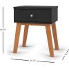 Child Craft SOHO 1 Drawer Nightstand for Nursery or Bedroom, Large Storage Drawer, Made of Sturdy Pinewood, Non-Toxic, Baby Safe Finish (Ebony)(Ebony)