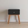 Child Craft SOHO 1 Drawer Nightstand for Nursery or Bedroom, Large Storage Drawer, Made of Sturdy Pinewood, Non-Toxic, Baby Safe Finish (Ebony)(Ebony)