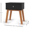 Child Craft SOHO 1 Drawer Nightstand for Nursery or Bedroom, Large Storage Drawer, Made of Sturdy Pinewood, Non-Toxic, Baby Safe Finish (Ebony)(Ebony)