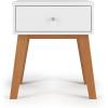 Child Craft SOHO 1 Drawer Nightstand for Nursery or Bedroom, Large Storage Drawer, Made of Sturdy Pinewood, Non-Toxic, Baby Safe Finish (Ebony)(White/Natural)