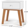 Child Craft SOHO 1 Drawer Nightstand for Nursery or Bedroom, Large Storage Drawer, Made of Sturdy Pinewood, Non-Toxic, Baby Safe Finish (Ebony)(White/Natural)