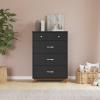 Child Craft SOHO 4 Drawer Chest for Nursery or Bedroom, Plenty of Storage, Anti-Tip Kit Included to Prevent Tipping, Non-Toxic, Baby Safe Finish (Dusty Heather)(Ebony)