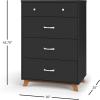 Child Craft SOHO 4 Drawer Chest for Nursery or Bedroom, Plenty of Storage, Anti-Tip Kit Included to Prevent Tipping, Non-Toxic, Baby Safe Finish (Dusty Heather)(Ebony)